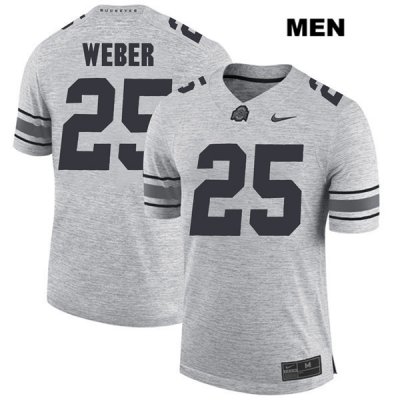 Men's NCAA Ohio State Buckeyes Mike Weber #25 College Stitched Authentic Nike Gray Football Jersey AF20D83LA